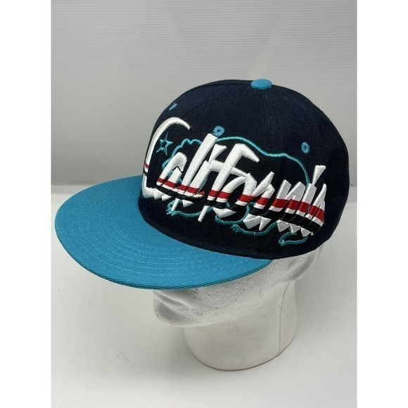 California Cali Hat Embroidered Cap Pit Bull Strapback Blue Black White‎ - Picture 1 of 12